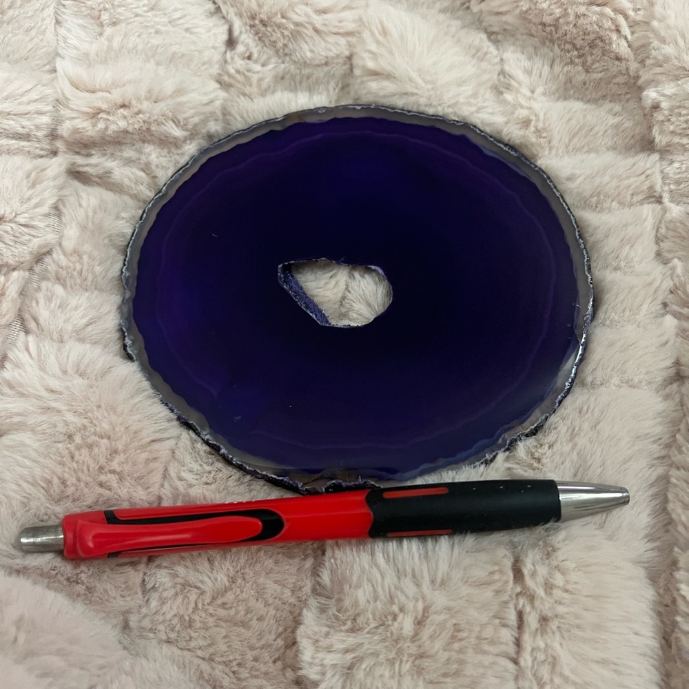 Elegant Purple Agate Slice Coaster